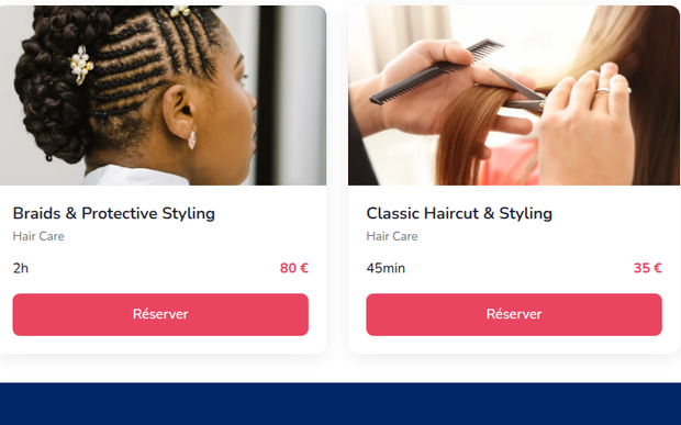 Hair Salon Booking Website